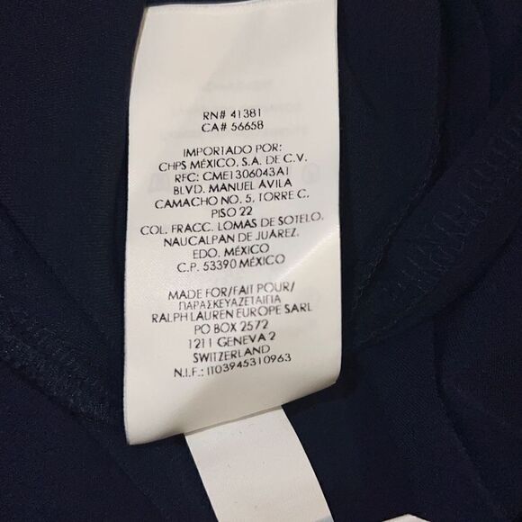 NWT Chaps Off Women Shoulder Ruffle Maxi Dress Navy Blue Size L - Picture 9 of 9